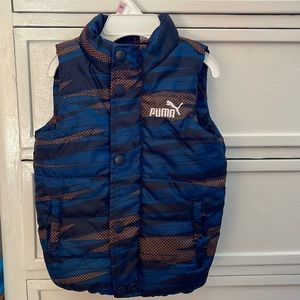 2T boys blue and orange Puma puffer vest